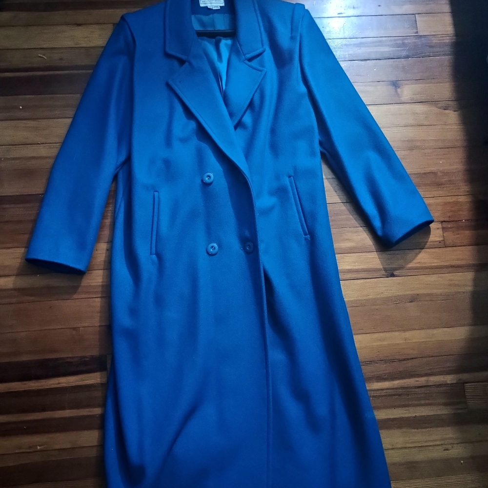 Women's Blue Double-Breasted Coat